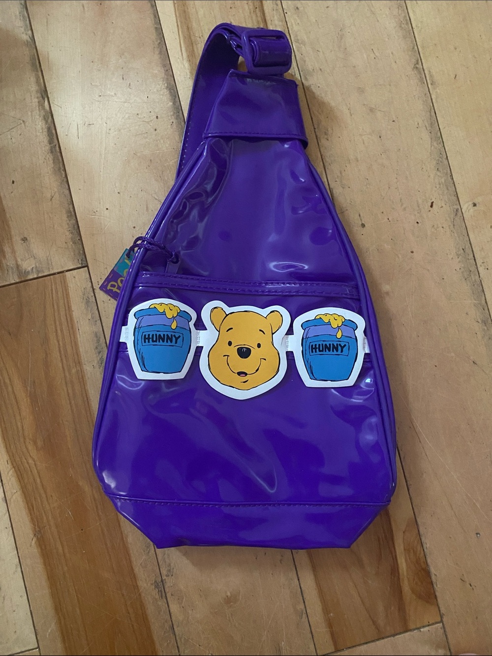 Purple Kids Sling Backpack with Winnie-the-Pooh Patch